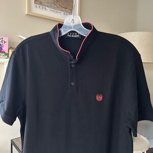 The Kooples Sport Black Polo with Red Trim